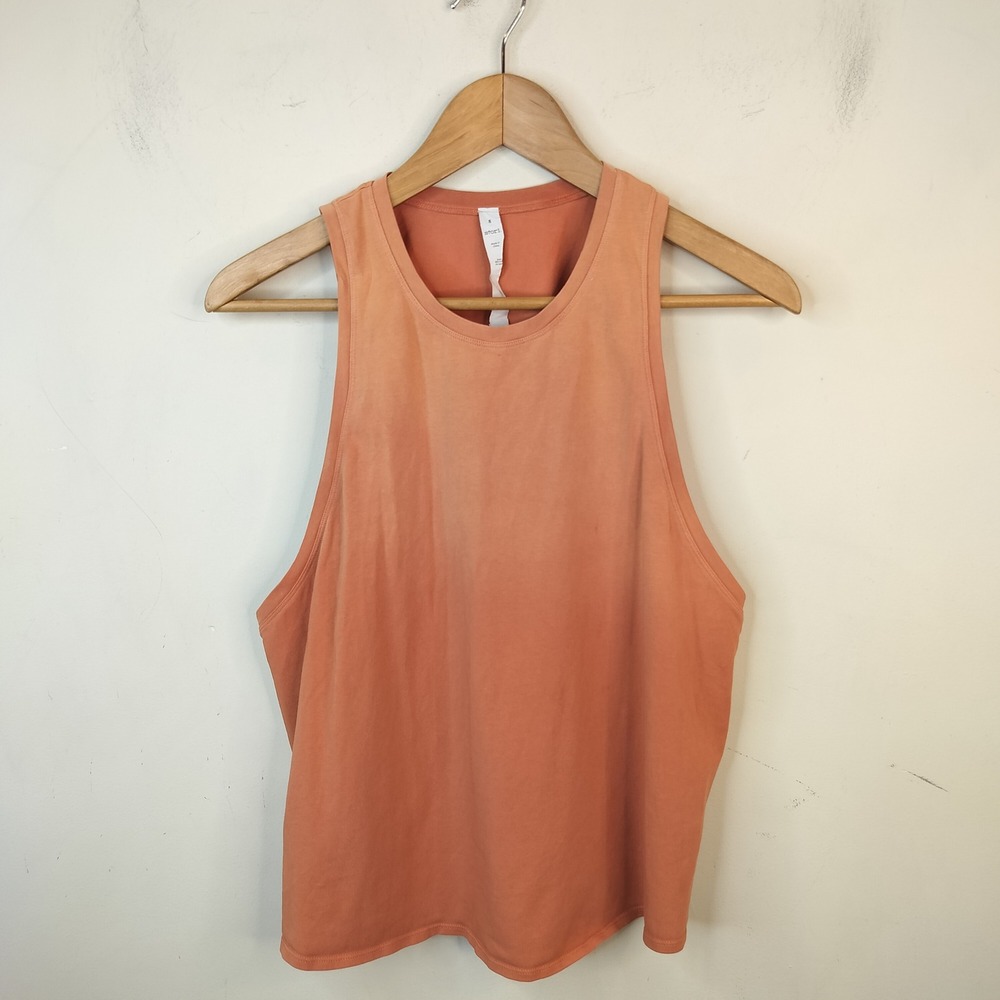 Stori Tank Top Womens 8 Sleeveless Cinched Back Athletic Activewear Orange